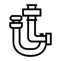 pipe icon or modern line symbol. line art and icon design with bold outline. Black and white Pixel Perfect minimalistic symbol isolated white background. Silhouette simple thin sign vector