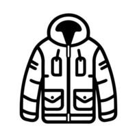 jacket icon or modern line symbol. line art and icon design with bold outline. Black and white Pixel Perfect minimalistic symbol isolated white background. Silhouette simple thin sign vector