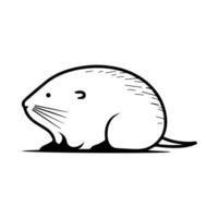 mole icon or modern line symbol. line art and icon design with bold outline. Black and white Pixel Perfect minimalistic symbol isolated white background. Silhouette simple thin sign vector