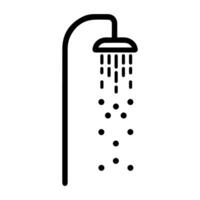 shower icon or modern line symbol. line art and icon design with bold outline. Black and white Pixel Perfect minimalistic symbol isolated white background. Silhouette simple thin sign vector