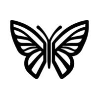 butterfly icon or modern line symbol. line art and icon design with bold outline. Black and white Pixel Perfect minimalistic symbol isolated white background. Silhouette simple thin sign vector