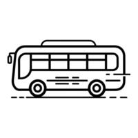 bus icon or modern line symbol. line art and icon design with bold outline. Black and white Pixel Perfect minimalistic symbol isolated white background. Silhouette simple thin sign vector