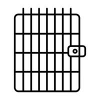 jail icon or modern line symbol. line art and icon design with bold outline. Black and white Pixel Perfect minimalistic symbol isolated white background. Silhouette simple thin sign vector