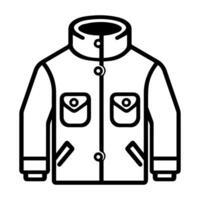 jacket icon or modern line symbol. line art and icon design with bold outline. Black and white Pixel Perfect minimalistic symbol isolated white background. Silhouette simple thin sign vector