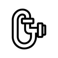 pipe icon or modern line symbol. line art and icon design with bold outline. Black and white Pixel Perfect minimalistic symbol isolated white background. Silhouette simple thin sign vector