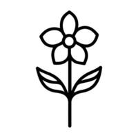 flower icon or modern line symbol. line art and icon design with bold outline. Black and white Pixel Perfect minimalistic symbol isolated white background. Silhouette simple thin sign vector