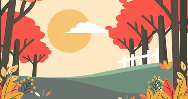 Autumn landscape background design, tree branch. Floral banner design with abstract leaves pattern video