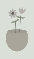 Simple Flower Drawing in Muted Colors vector