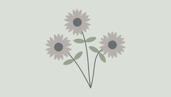 Monochrome Botanical Art in Neutral Palette vector