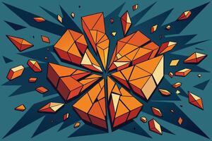 Fractured pattern representing fragmentation and disintegration background vector