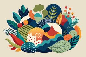 Abstract shapes and organic textures in blank background vector