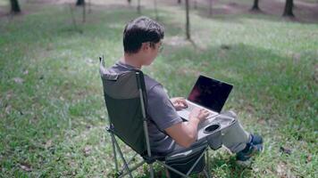 Programmer busy work hard developing new software writing program code on a laptop. Typing on laptop keyboard. Work stress, anxiety, workplace think worry in job tough stress workforce issue. video