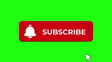 Red button subscribe of channel animation. Subscribe button in flat style. Subscribe red button and notification bell. Motion graphic video