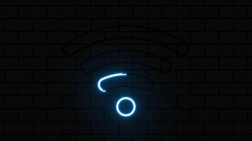 Wifi signal icon animation in neon style. Wifi signal icon. Web network connect logo sign. Retro sign with glowing neon video