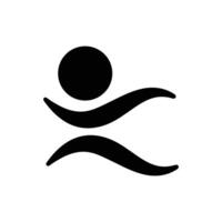 Swimmer icon. Simple swimmer logo. Swimmer sign and symbol. Swimmer pictogram. Simple logo template in black color vector