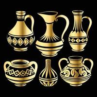 Pottery Handmade Logo Design, Traditional Clay Craft Sign, Continuous Line Pottery Logo Concept vector