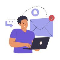 Mail notification illustration concept vector