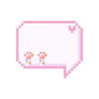 cute chat box in pixel style vector