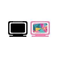 Computer monitor icon. Flat related icon for web and mobile apps. silhouette illustration of monitor screen. design illustration elements with broadcasting and digital media theme vector