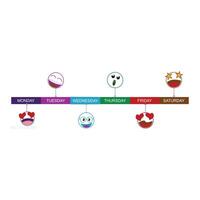 Illustration of a set of social media icons. Social network. infographic schedule of activities in one week. Design elements of infographic illustrations for various purposes vector