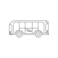 Bus icon illustration of a bus on a white background. Bus icon. Bus illustration and line style that can be used for children's coloring books about transportation vector