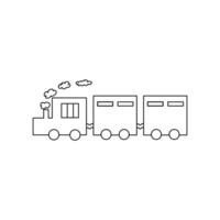 Train icon. Illustration of a train on a white background. Train illustration and line style that can be used for children's coloring books about transportation vector