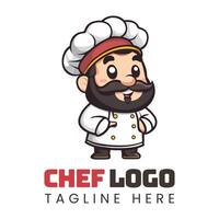 Chef logo design with a cartoon chef vector