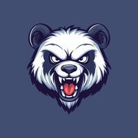 A panda bear head with its mouth open vector