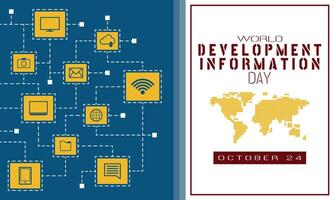 World Development Information Day Poster with information network vector