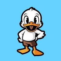 Duck mascot isolated on flat background vector