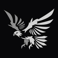 abstract and simple illustration of flying bald eagle vector