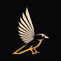 simple and elegant illustration of bird on black background vector
