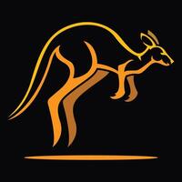 simple and elegant illustration of jumping kangaroo vector