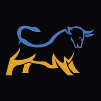 abstract and simple illustration of elegant bull vector