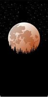 Red moon with mount shiloute vector