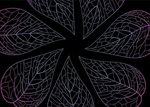 degradado color en hoja línea biomorfismo vector