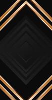 Black and gold geometric background with a diamond shape vector