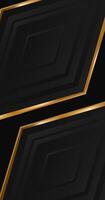 Black and gold background with a black and gold design vector
