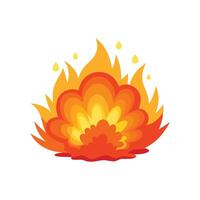Fire explosion graphic, showcasing bright flames and smoke, suitable for digital downloads and creative projects isolated flat illustration on white background. vector
