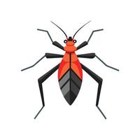Assassin Bug insect isolated flat illustration white background vector