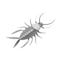 Silverfish insect isolated flat illustration white background vector