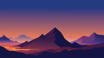 An otherworldly landscape featuring towering mountains and distant planets against a vibrant, colorful sky vector