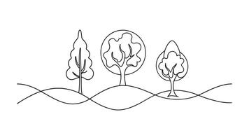 Environment conservation continuous line art isolated on white background vector