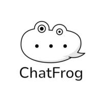 Bubble chat and frog head logo concept. simple, minimal and line style. for app mobile vector