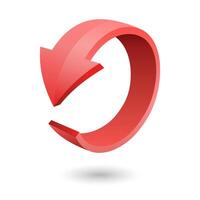 3D red arrow illustration. Realistic arrow illustration. Suitable for infographic element. vector