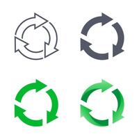 3 steps arrow loop symbol. Circular arrow for closed loop process. vector