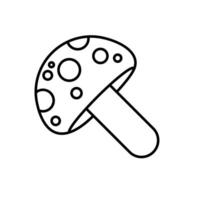 mushroom icon design outline isolated on white background vector