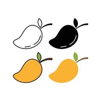 set of mango fruit design template vector