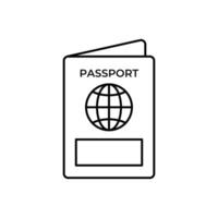 passport icon design outline style vector