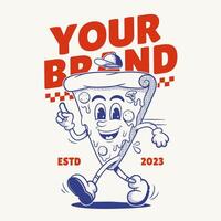Pizza Character, Retro Mascot Character vector